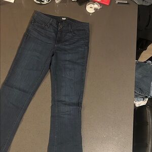 PAIGE Women's Dark Blue Straight Leg Jeans